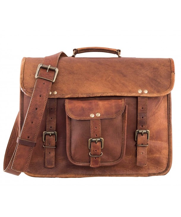 RK Vintage Leather Briefcase Messenger