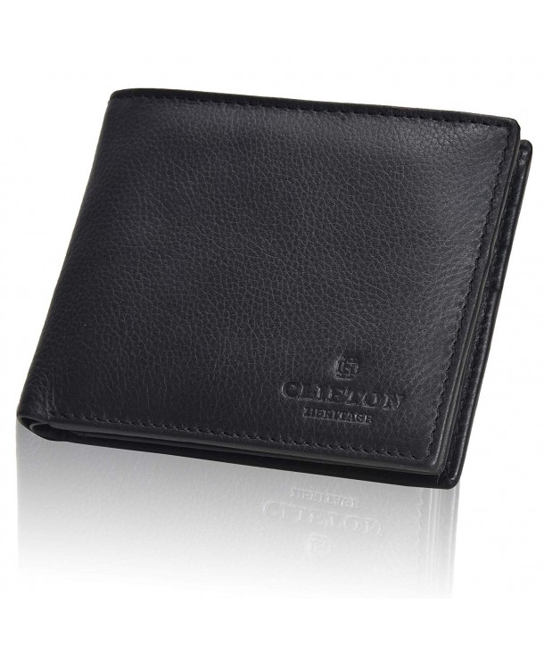 Men's Leather RFID Blocking Bifold Wallet - Black - C318048D7AC