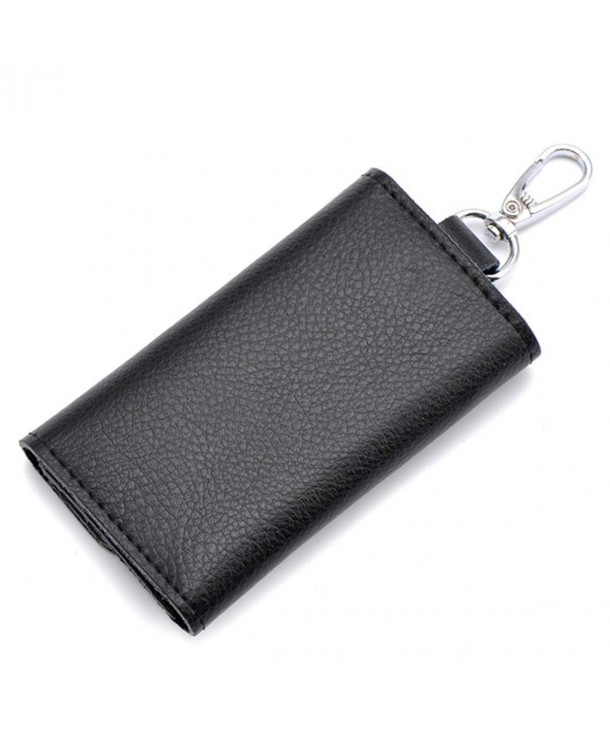 Leather Key Case Wallet Mens Womens Pure Color Key Holder Bag Wallet ...