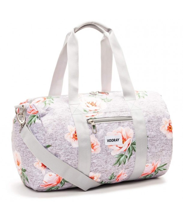 Roadie 23L Small Gym Duffel Bag- Rose Floral Gray - Rose Gray - CW12MY80VL2