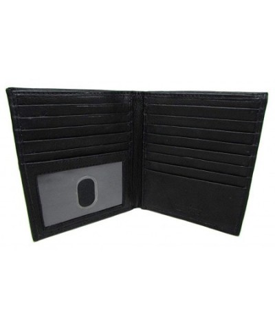 Men's Leather RFID Protected Hipster Bifold Wallet - Black - CT12HABS9O1