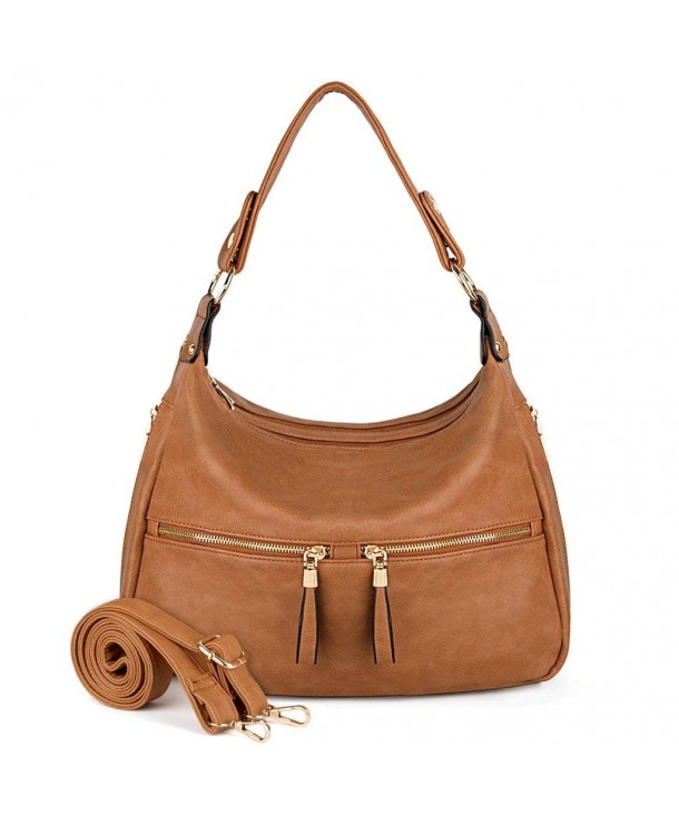 Women Handbag PU Leather Zipper Pocket Purse Hobo Style Shoulder Bag ...