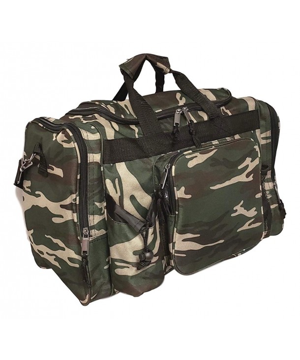 patchwork camo canvas duffel