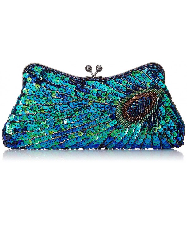 Women's Vintage Beaded Sequin Peacock Purse Evening Bags and Clutches ...