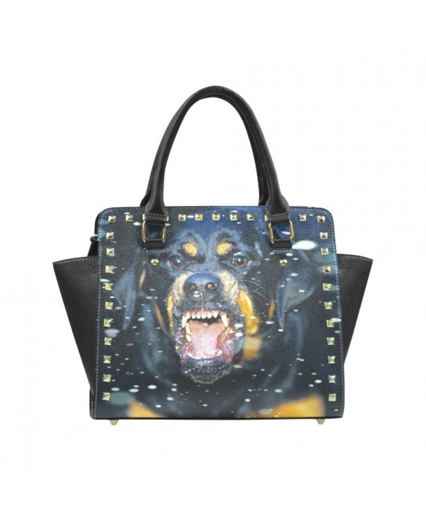 D Story Rottweiler leather Shoulder Handbags