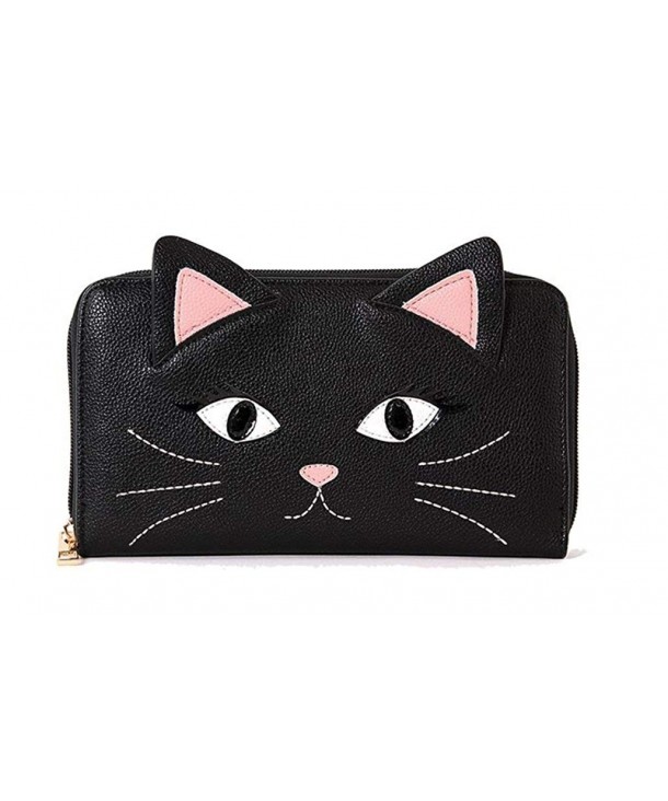 Black Cat Face Around Wallet