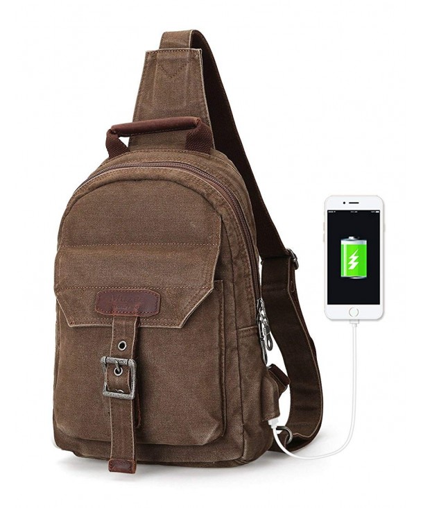 backpack Crossbody Charging Coffee - Coffee - CN18G4Z2LHX