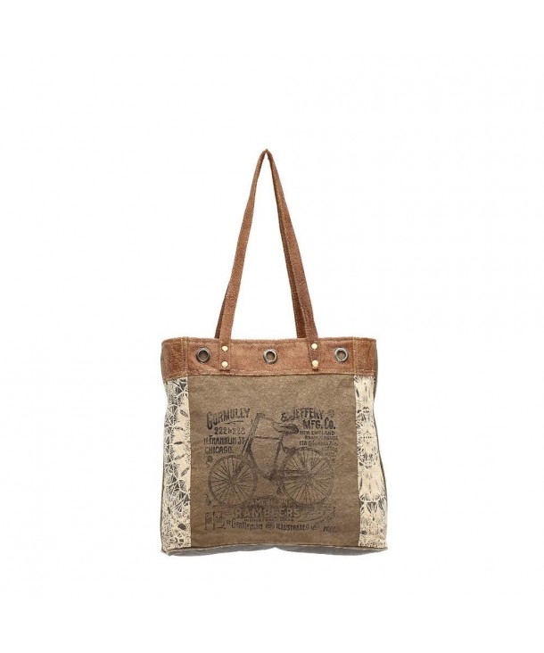 Myra Bags Bicycle Upcycled Canvas Tote Bag S-0935 - C1189SCS9WZ