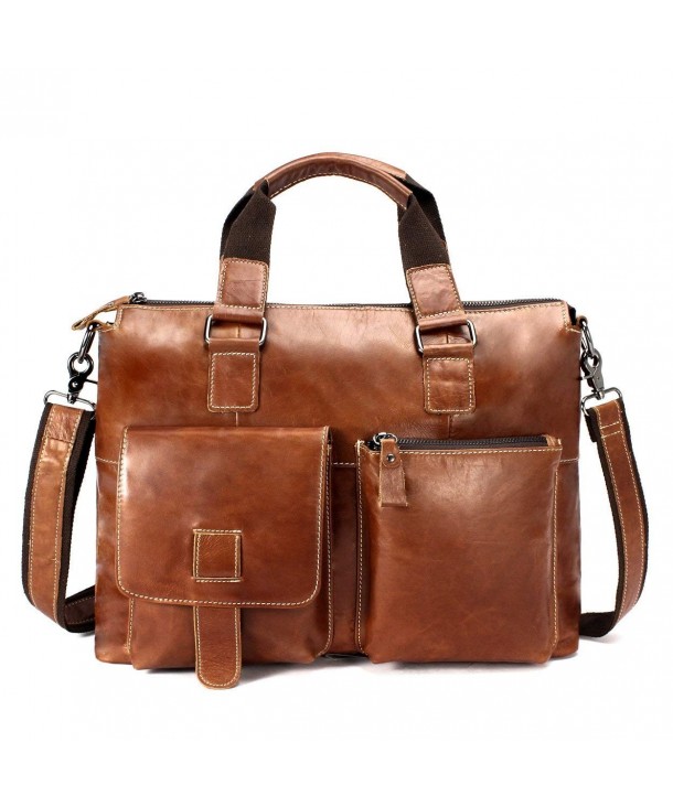 Messenger Leather Briefcase Business Shoulder