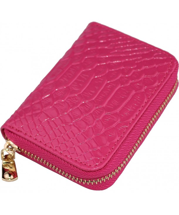 Wallets Blocking Ladies Glossy Rose Red