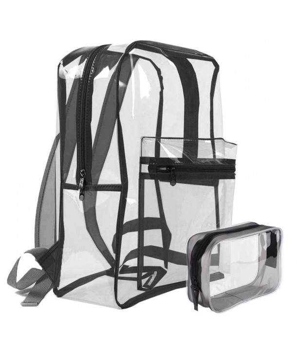 Transparent Backpack Multi Pockets Through Knapsack - Clear - CG18IOW6CI5